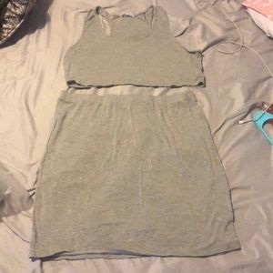Crop top and mini skirt set